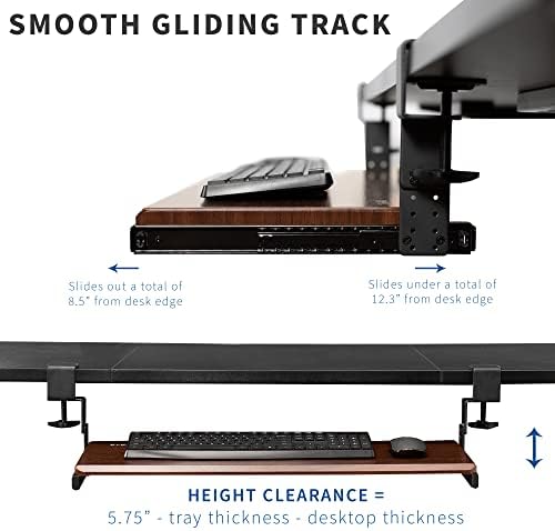 VIVO Black Clamp & 12" Rail Set for DIY Wooden Keyboard Tray, MOUNT-RAIL02H - Image 5