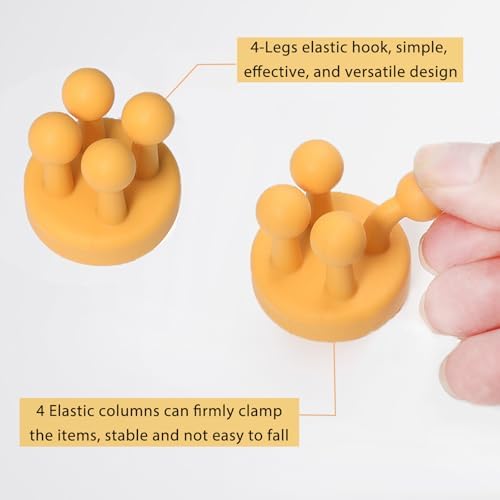 iBetterLife Tooth Brush Holder for Bathroom - 4Pcs Silicone Toothbrush Razor Holder for Shower Wall Mounted Self Adhesive Cute Storage Hook for Kids Hanging Loofah Towel for Kitchen Living Room Office - Image 3