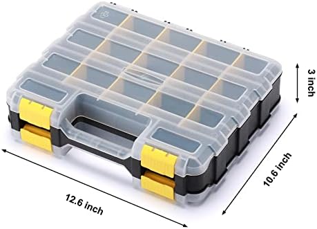 Mayouko Double Side Tools Organizer, Customizable Removable Plastic Dividers, Hardware Box Storage, Small Parts Organizer, 34-Compartment, Black/Yellow - Image 4