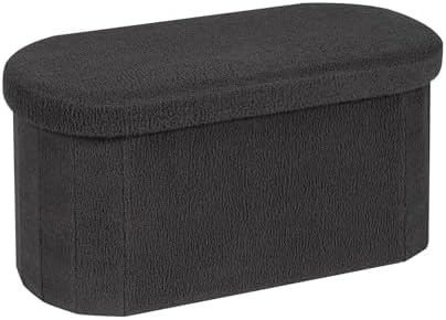 B FSOBEIIALEO 30" Folding Ottoman with Storage for Living Room, Dark Grey by BFSOBEIIALEO
