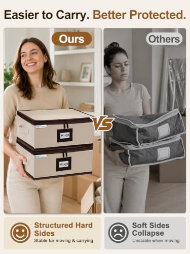 punemi Mug Storage Organizer, 2-Pack Hard Shell Boxes for Packing & Moving - Image 4
