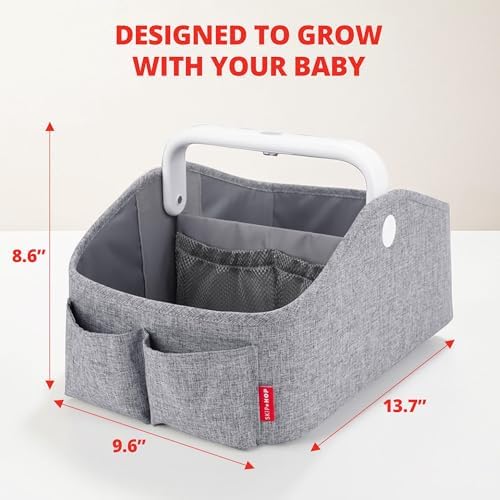Skip Hop Diaper Caddy Organizer with Touch Sensor Night Light Nursery Style Heather Grey - Image 3
