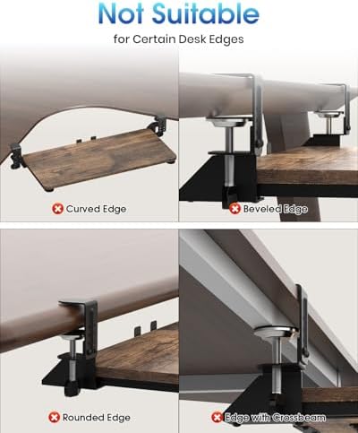Small Keyboard Tray Under Desk, Pull Out Keyboard & Mouse Tray for Typing - Image 6