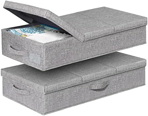 punemi 6 in Tall Under Bed Storage Containers with Lids, 2 Pack, Grey by Punemi