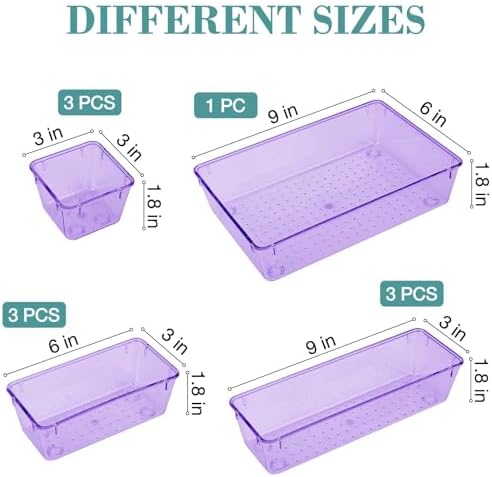 10 PCS Drawer Organizer Set, 5 Size Bathroom and kitchen organizer Trays - Image 2