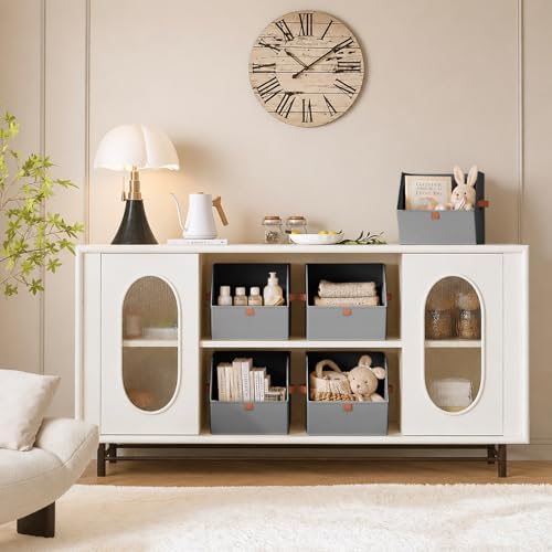 Homsorout Fabric Closet Storage Cubes - 10 Pack Square Storage Bins with Dual Handles for Clothes, Towels, Toys, Cube Storage Organizers for Bedroom, Nursery, Shelves, Closet, Small Spaces, Grey - Image 4