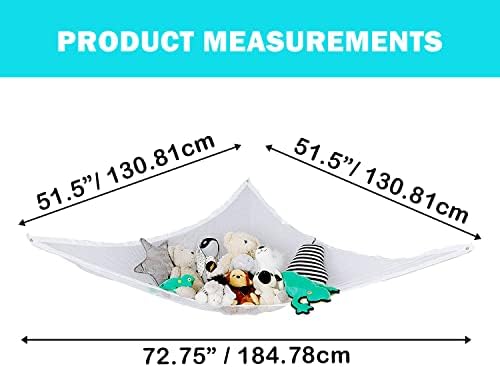 Little Chicks Plush Stuffed Animal Net Hammock -Corner Organizer and Toy Holder - Extra Large Hanging Storage for Kids Bedroom (Pack of 2) - Image 2