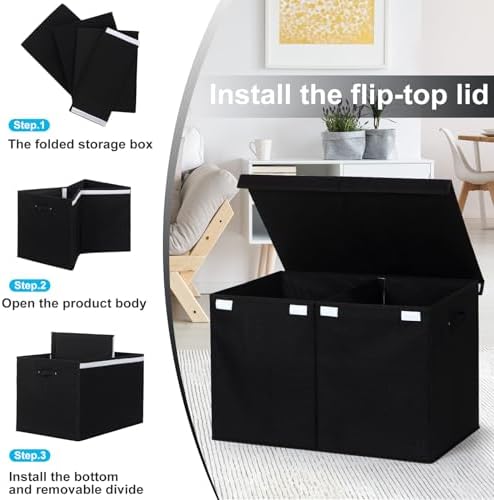 Large Toy Box Chest Storage with Flip-Top Lid, Kids Toy Storage Bin Boxes - Image 6