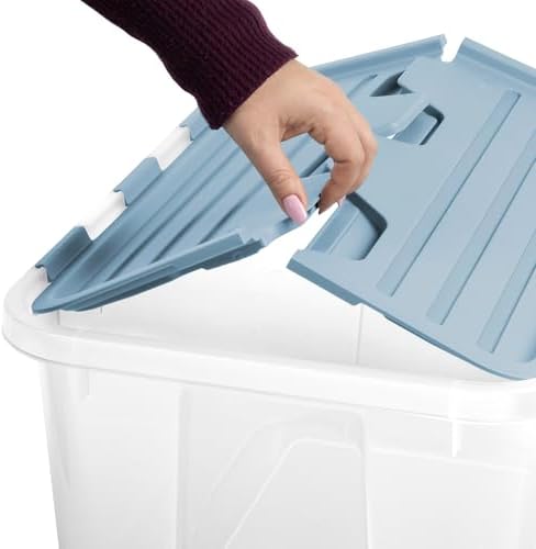 Sterilite Hinged Lid Storage Box, Plastic Container, 40 Quart, 6-Pack - Image 7