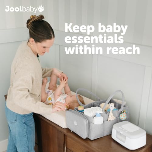 Jool Baby Tag-Along Diaper Caddy – Nursery Storage Organizer for Newborn Essentials – Lightweight & Portable, Large Capacity (Gray) - Image 3