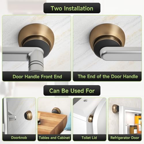 6PCS Door Stopper Wall Protector, Door Stoppers for Wall, Bronze - Image 6