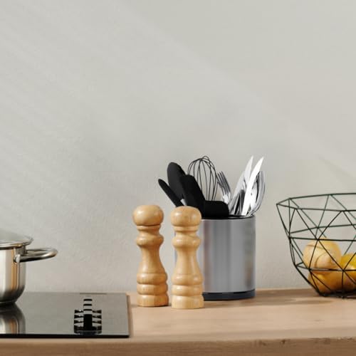Silverware Caddy Cutlery Organizer for Countertop 360° Rotating Silverware Holder for Fork Knife Spoon Flatware Organizer 3 Compartments Cutlery Holder - Image 5