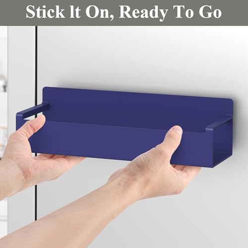 HuggieGems 4 Pack Dark Blue Magnetic Spice Rack Organizer for Refrigerator - Image 5