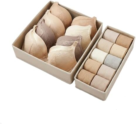 Underwear Drawer Organizer, 2 Pack, Khaki by Unknown