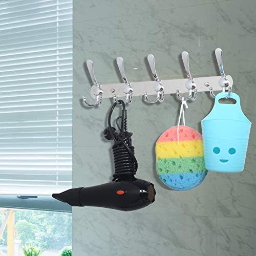WEBI Coat Rack Wall Mount,Coat Hooks Wall Mount,Coat Hanger Wall,Hook Rack,Wall Coat Rack,5 Triple Hooks for Hanging Coats,Jacket,Clothes,Chrome,2 Packs - Image 4