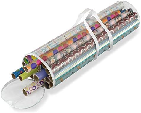 Whitmor 6044-4924 Clear Gift Wrap Organizer - Zippered Storage for 25 Rolls (Pack of 6) - Image 4