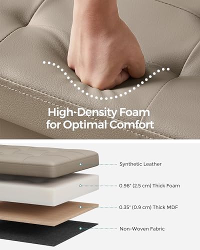 SONGMICS 43.3 Inches Folding Storage Ottoman Bench with Flipping Lid - Image 5