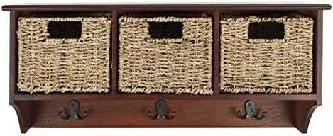 SAFAVIEH Finley Hanging 3-Basket Wood Storage Cabinet, 11.75" HAC5700B by Unknown