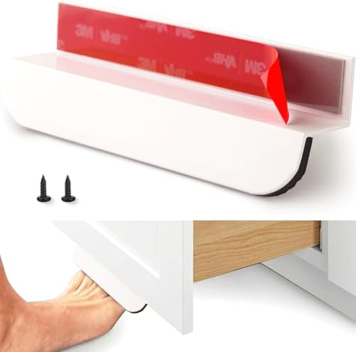 RVPEKUPE 2-Pack Under Cabinet Foot Pull, White, 4-3/4'', Aluminum by RVPEKUPE