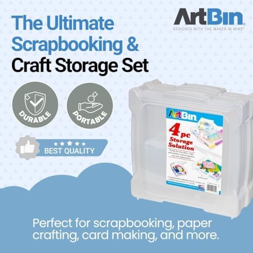 ArtBin 4-Piece Scrapbook Storage Set, Two 12x12 and Two 6x6 Boxes - Image 3