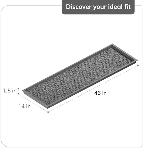 Anji Mountain Heavy Duty Waterproof Rubber Shoe Storage Mat Organizer/Boot Storage Multi Use for Entryway with Coir, Tan Rectangle Embossed Insert, Fits 4 Pair (46.5" Wide) - Image 6