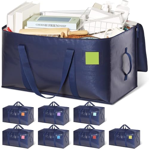 Heavy Duty Moving Bags Extra Large 110LBS Storage Bags, 8 Pack-Blue by Unknown