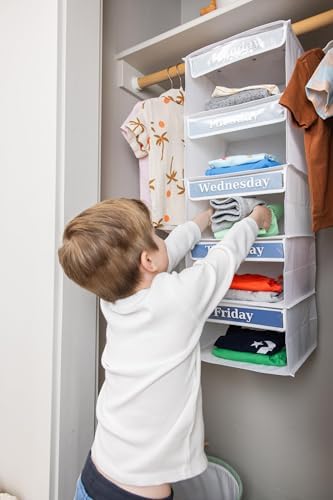Monday through Friday Hanging Weekly Clothes Organizer for Kids - Image 5