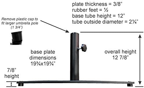 Tropishade Steel Plate Umbrella Base, 36 lbs, Black - Image 2