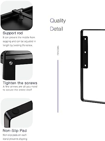 Nxconsu Cabinet Shelf Riser, Adjustable Cabinet Organizer, 8.6" Deep Black - Image 5