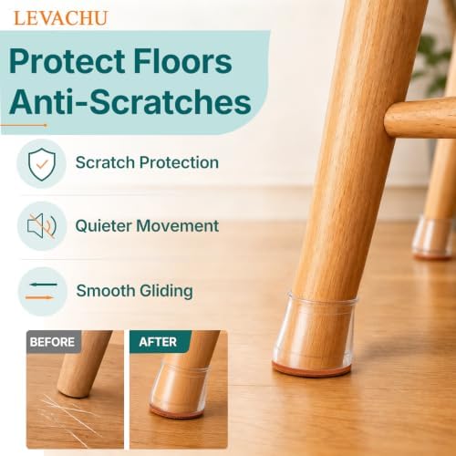 24 Pack Chair Leg Floor Protectors, Chair Leg Caps Round M - Image 2