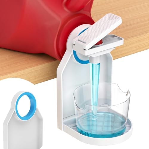 Laundry Detergent Dispenser Cup Holder,Nozzle Upgraded Labor Saving Switch Easily No More runny or Messy Laundry Detergent, Laundry Cup Holder and drip Tray Room Organization and Storage by KMOUANTS