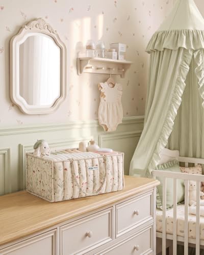 Blissful Diary Diaper Caddy Organizer, Baby Basket, Wildflower Floral - Image 2