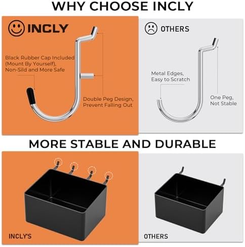 INCLY 320PCS Pegboard Accessories Organizer Kit with Peg Borad Hooks & Bins - Image 3