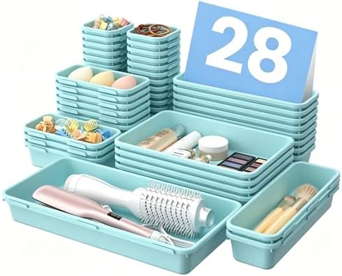 A-LuGei 【Military Grade】 Drawer Organizer for Vanity Bathroom Makeup Desk by A-LUGEI