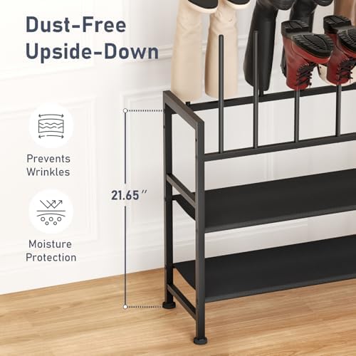 DIMJ Free Standing Shoe Racks - 4-Tier Boot Rack, Black Metal Boot Storage Organizer Tall Boots Organizer for Closet, Multiuse Shoe Rack for Boots, Sneakers,Fit for 6 Pairs Boots, Black - Image 5