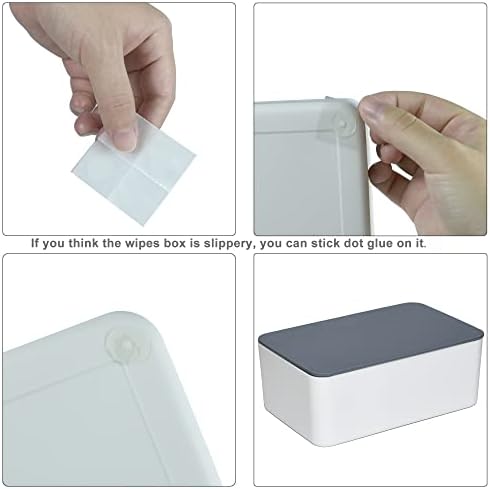 Diaper Wipes Dispenser, Tissue Storage Box Case (Gray-White) - Image 5