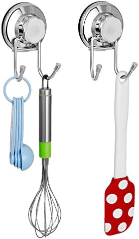 SANNO Double Suction Hooks Suction Cups Vacuum Hook for Flat Smooth Wall Surface Towel Robe Bathroom Kitchen Shower Bath Coat, Stainless Steel (2 Pack) - Image 2