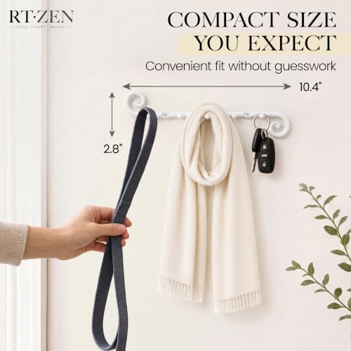 RTZEN Farmhouse Small Key Holder for Wall, Wrought Iron Wall Mount Rack - Image 2