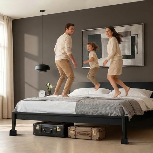 Wooden Bed Risers 5 Inch Heavy Duty, Support 2500 lbs, Black - Image 2