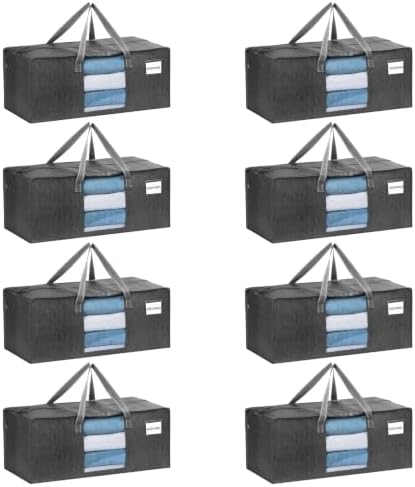 VENO Heavy Duty Moving Bags, Storage Bags, Clear Window, Gray, 8 Pack by Veno