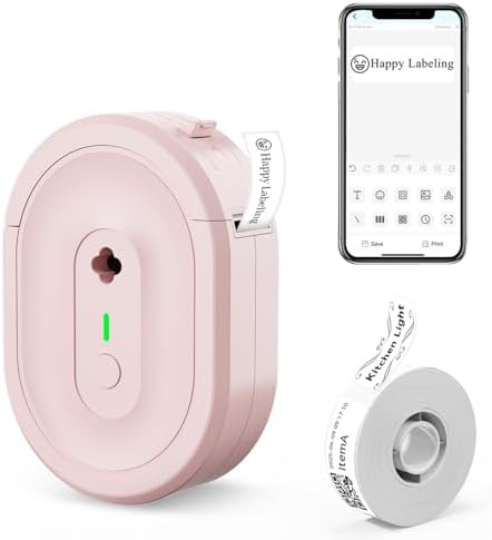 N12 Label Maker Machine with 1 Tape Bluetooth Label Printer, Pink by Unknown