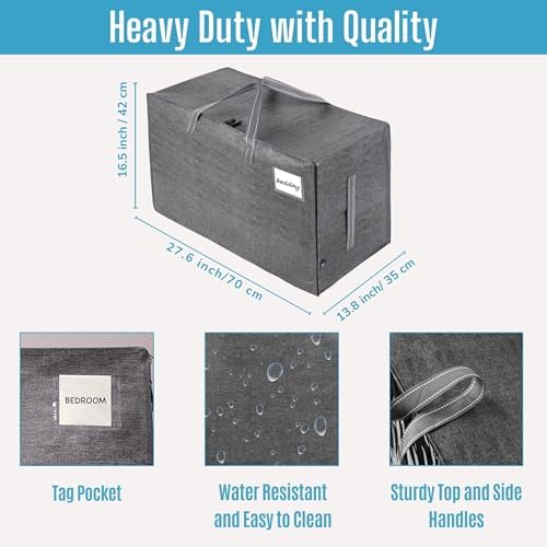 VENO 6 Pack Extra Large Heavy Duty Moving Bags with Wide Opening & Reinforced Handles, Reusable Storage Tote Bags with Strong Zippers for Clothes, College Dorm Essentials & Moving Supplies - Image 4