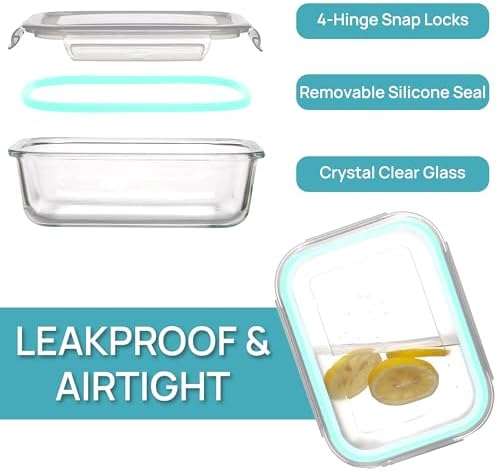 Vtopmart 5Pack 22oz Glass Storage Containers with Lids, Multicolour - Image 6