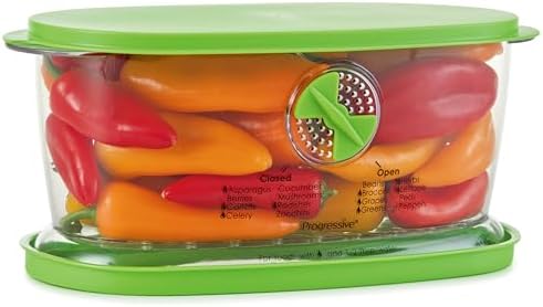 PrepSolutions Fresh Fruit & Vegetable Keeper, Green – Airtight Container with Vent for Prolonged Freshness by ProgressiveInternational