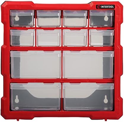 INTERTOOL Small Parts Organizer - 12 Removeable Bin Drawers - Tool Box for Storing Hardware and Garage Organization - For Screws, Bolts, Legos, Arts and Crafts - 10” x 10” x 6” - BX08-4024 - Image 5