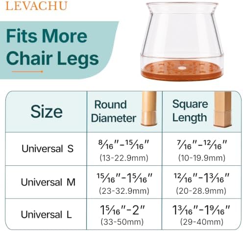 24 Pack Chair Leg Floor Protectors, Chair Leg Caps Round M - Image 4