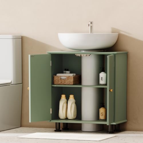 Lift Leg Bathroom Sink Vanity, Storage Cabinet (Green) - Image 2