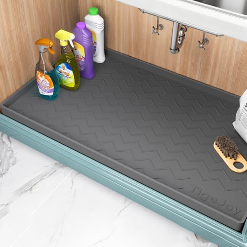 TigeJoy Under Sink Mats for Kitchen Waterproof 34" x 22", Cabinet Liner by TigeJoy