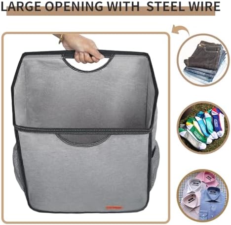 Ligereza Hanging Laundry Hamper Bag is Suitabled for Any Door- Large Capacity Hanging Laundry Basket Won't Scratch the Door Paint -Over the Door Laundry Hamper with Big Metal Rim Opening - Image 2