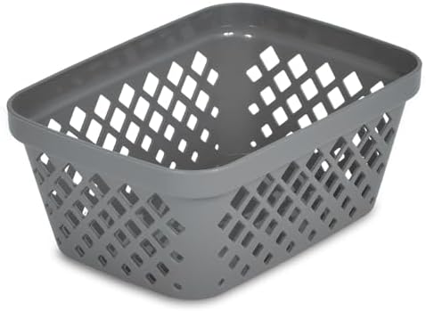 Glad Plastic Storage Basket Set - Multipurpose Drawer Trays, Kitchen Pantry Containers, and Bathroom Bins - 9 Pack Small Organizers, Grey - Image 3